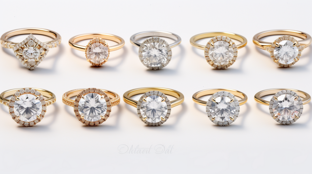 group of engagement ring styles before 25