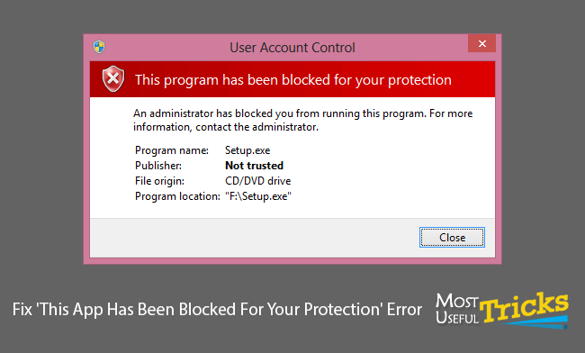app blocked for protection
