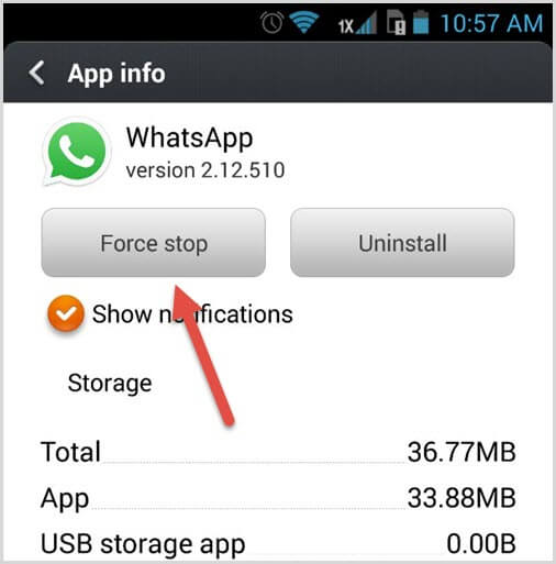 Appear Offline on WhatsApp Android Phone Screenshot