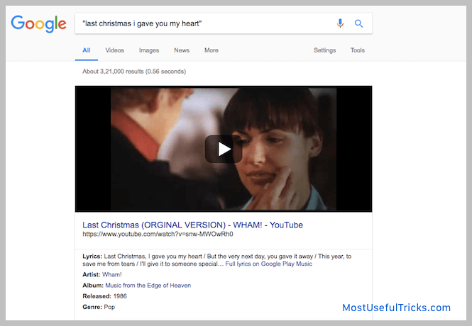 Google the Lyrics