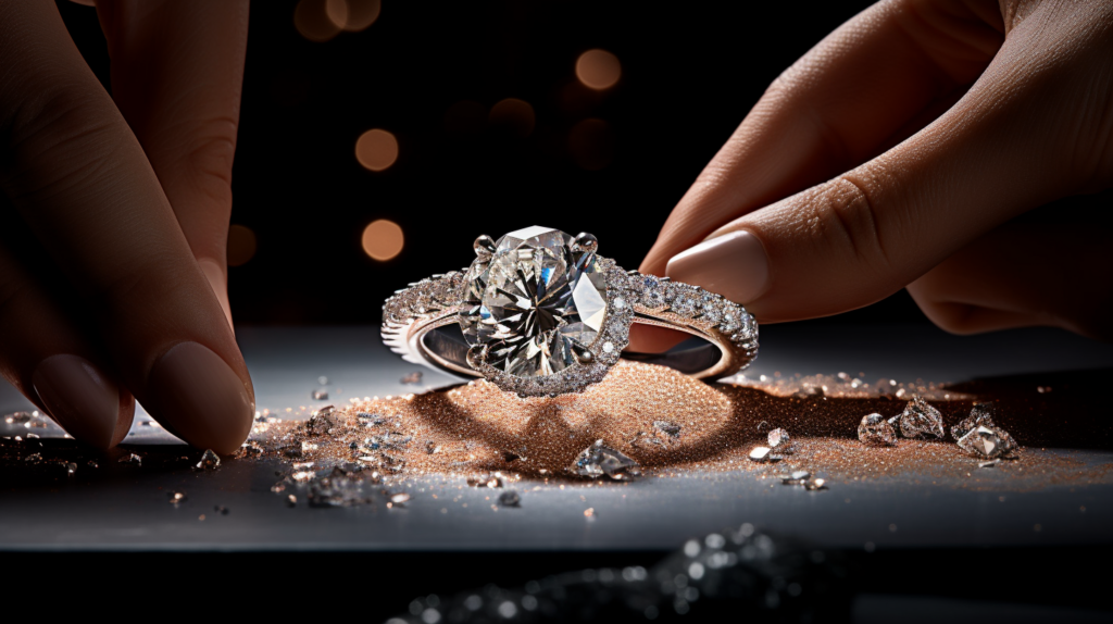 sparkling diamond engagement ring