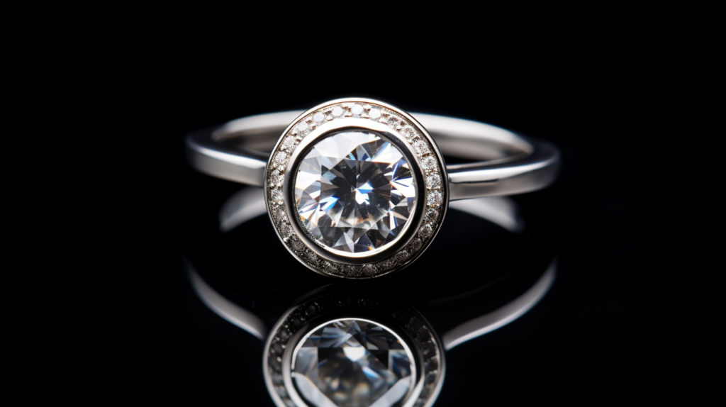bezel engagement rings with accent diamonds