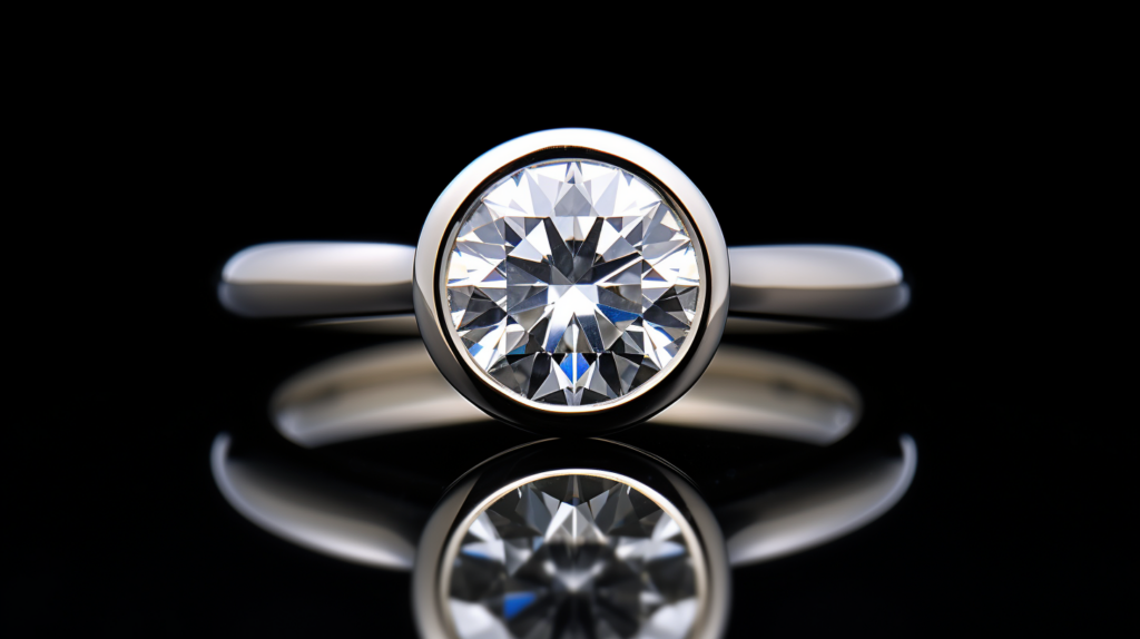 a radiant bezel engagement rings