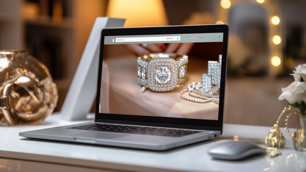 A-Guide-to-150-Carat-Diamond-Ring on laptop