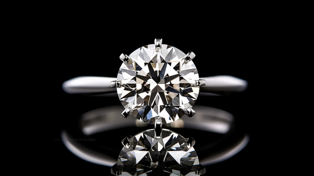 A-Guide-to-150-Carat-Diamond-Ring-with-reflection