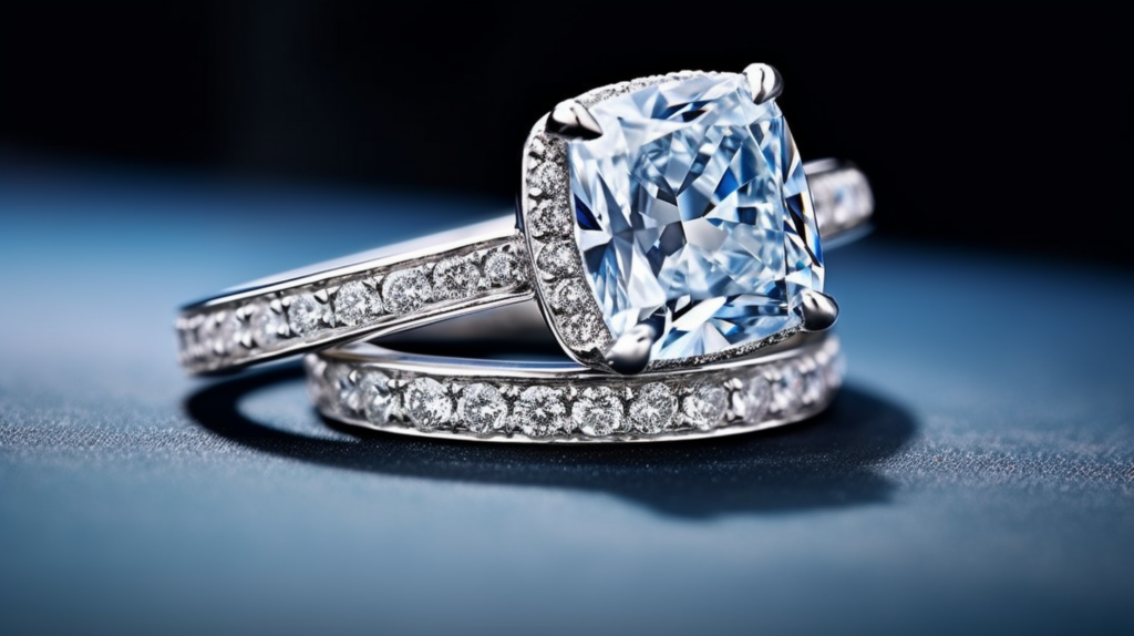 a blue diamond ring from blue nile