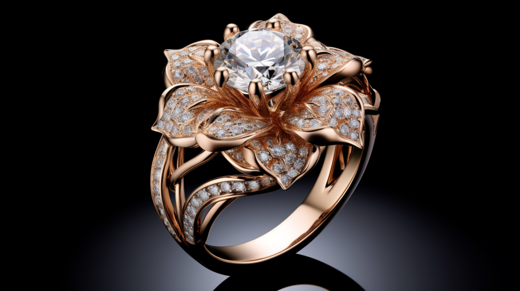 A diamond ring in the shape of a flower from bucherer