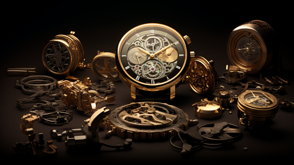 Luxury Watch timepiece deconstructed