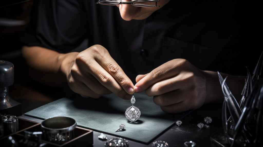 Orange County Diamond Buying Guide and Review jeweler at work.