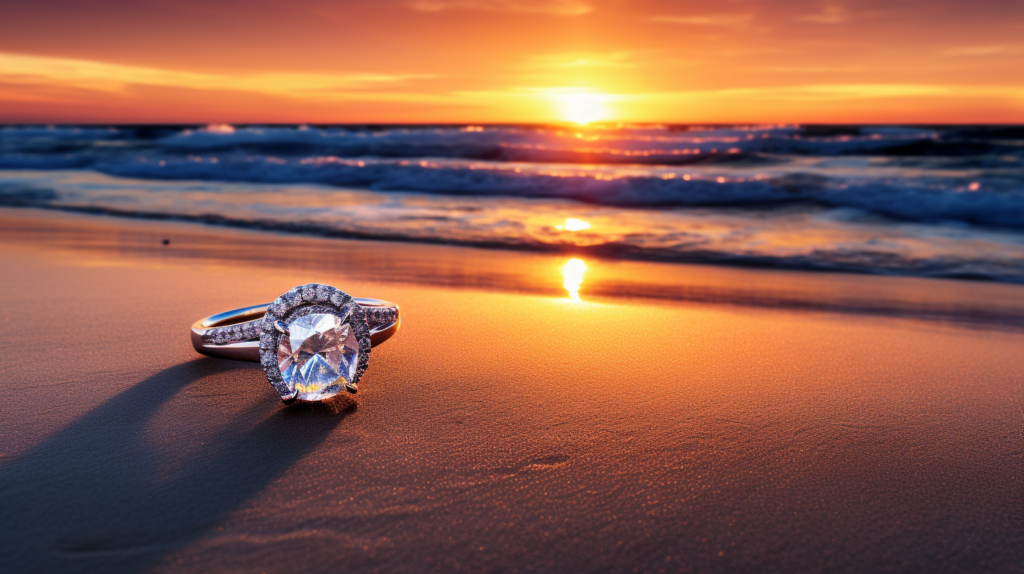 a vibrant ring on a shore