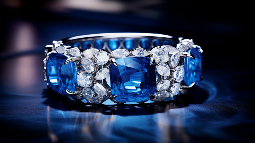 elegant gemstones studded ring sapphires