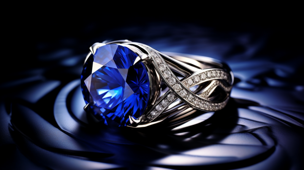 perfect ring with blue sapphires gemstones