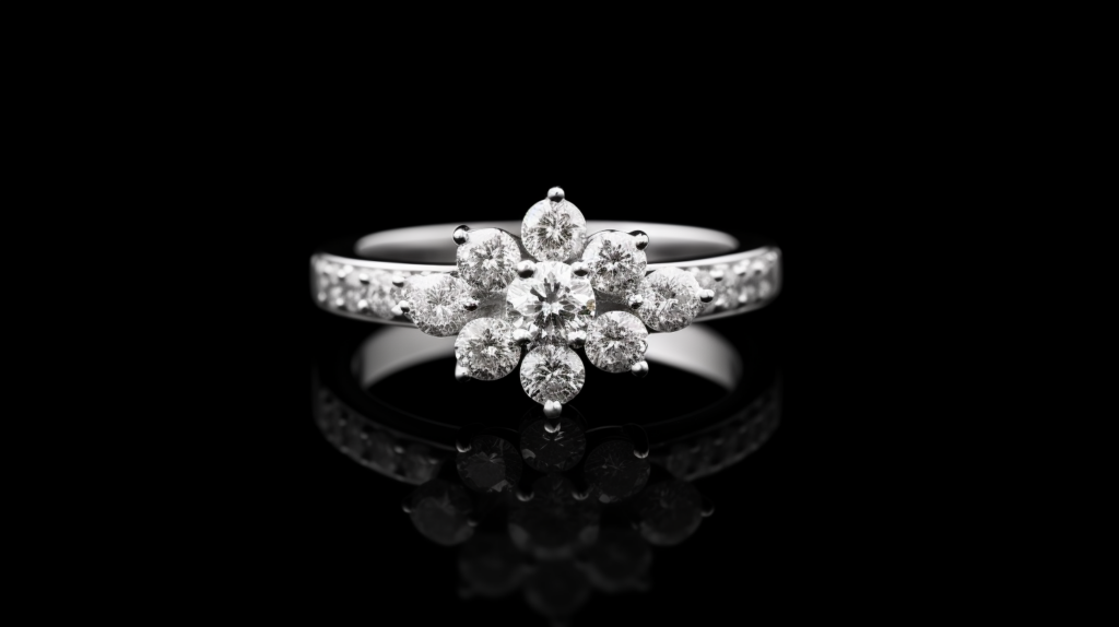 dazling diamond ring with cluster settings