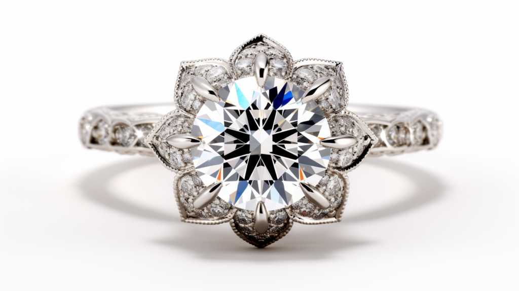 elegant ring with cluster settings