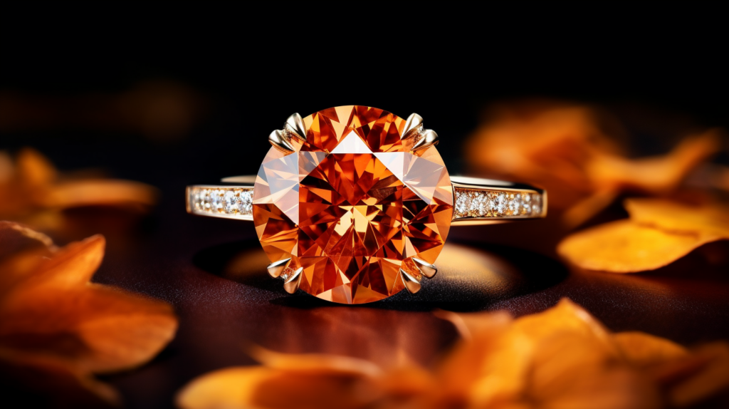 Orange Diamond Ring