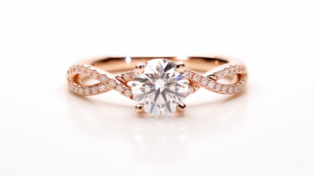 vibrant rose gold engagement ring