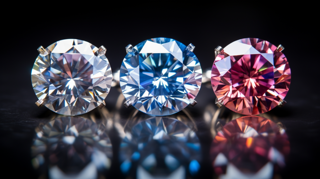 set of colored diamonds