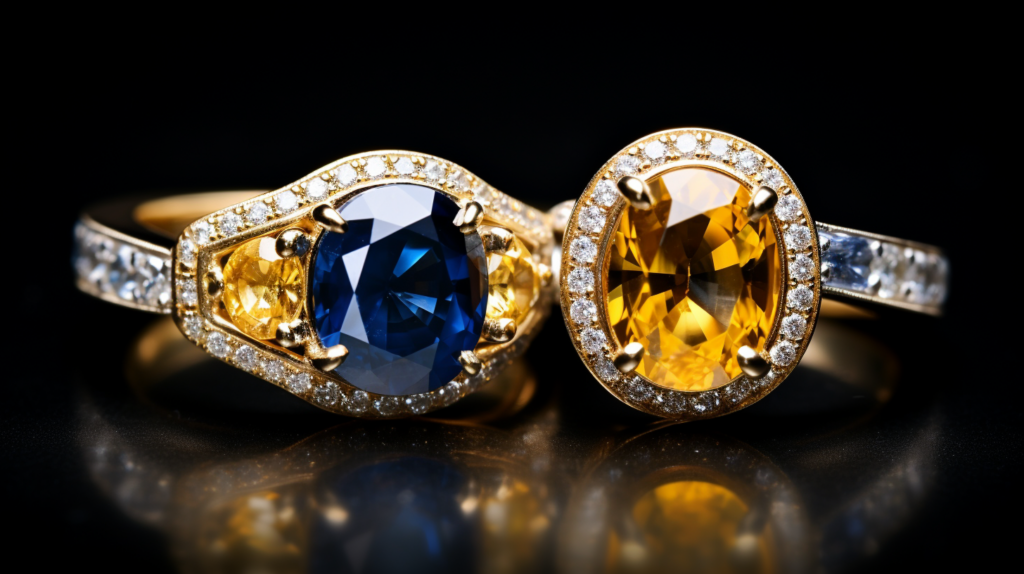 yellow sapphire and blue sapphire