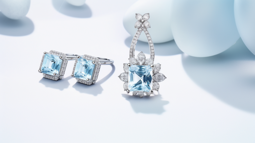 Aquamarine diamond jewelry