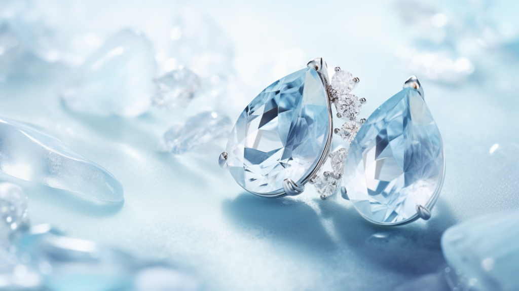 Aquamarine diamond earrings
